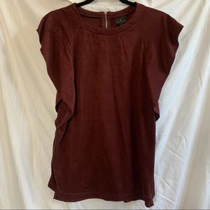 High Neck Maroon Blouse
